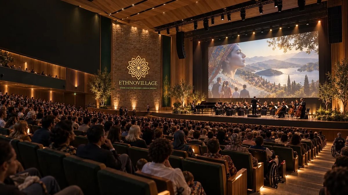 An evening concert and cinema hall inside EthnoVillage